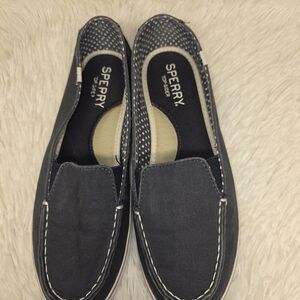 Sperry Gray Canvas Loafers